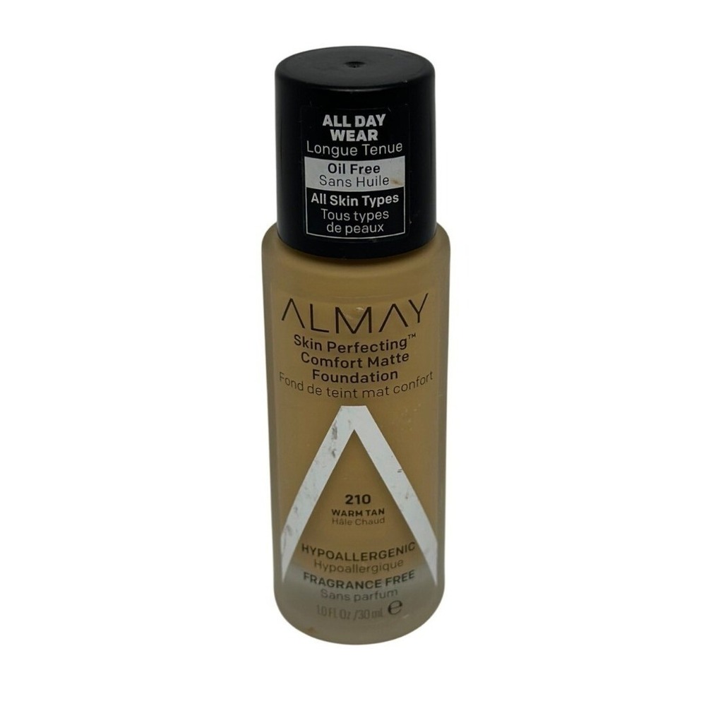 ALMAY Skin Perfecting Comfort Matte Foundation‎ 210 Warm Hypoallergenic 1oz NEW